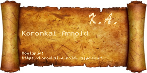 Koronkai Arnold névjegykártya