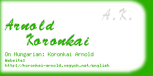 arnold koronkai business card